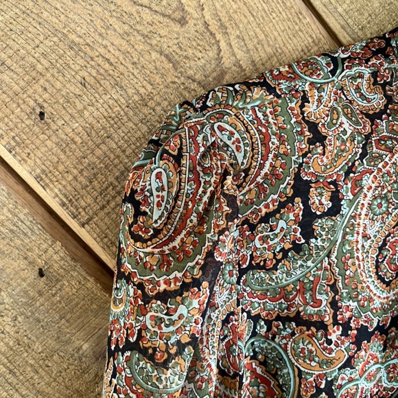 Nili Lotan Silk Ruffle Button Down Blouse, Size S - Picture 3 of 6